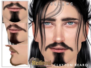 Sims 4 — YeMedieval Clayton Beard by Seleng — HQ compatible beard with 21 colours, available for Teen to Elder.