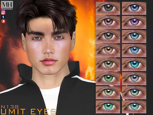 Sims 4 — Umit Eyes N138 by MagicHand — Light eyes for males and females in 16 swatches - HQ Compatible. Preview - CAS