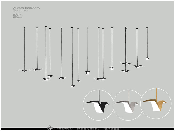 Sims 4 — Aurora bedroom - ceiling lamp Birds MW by Severinka_ — Seiling lamp Birds (MEDIUM WALLS) From the set 'Aurora