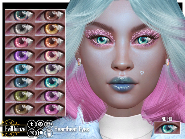 Sims 4 — Heartbeat Eyes by EvilQuinzel — Romantic eyes for Valentine's day! - Facepaint category; - Female and male; -