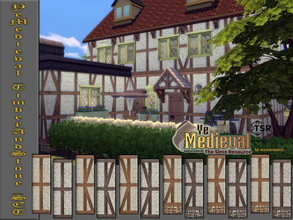 Sims 4 — YeMedieval_TimberAndStone_SET by matomibotaki — Half-timbered wall set partly with quarry stones in the lower