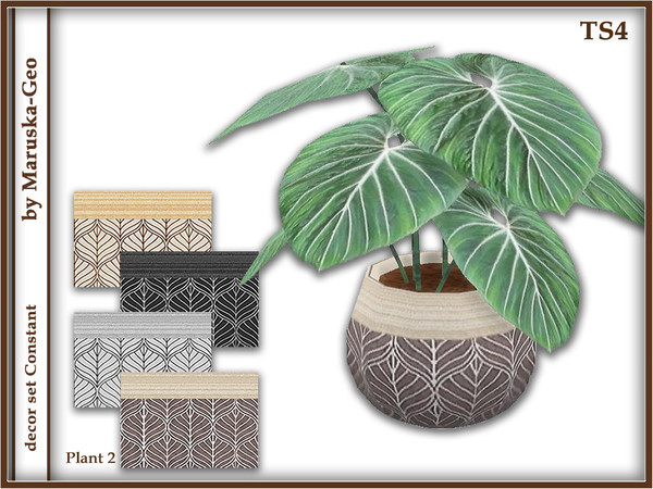 Sims 4 — M-Geo [decor Constant] plant 2 by Maruska-Geo — plant 2 - 4 colors