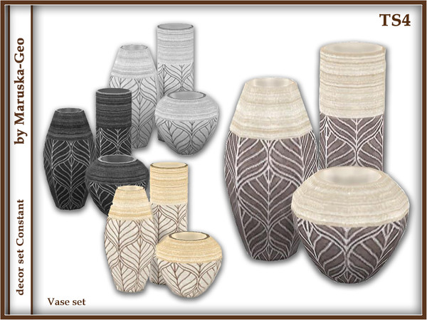Sims 4 — M-Geo [decor Constant] vase set by Maruska-Geo — vase set - 4 colors