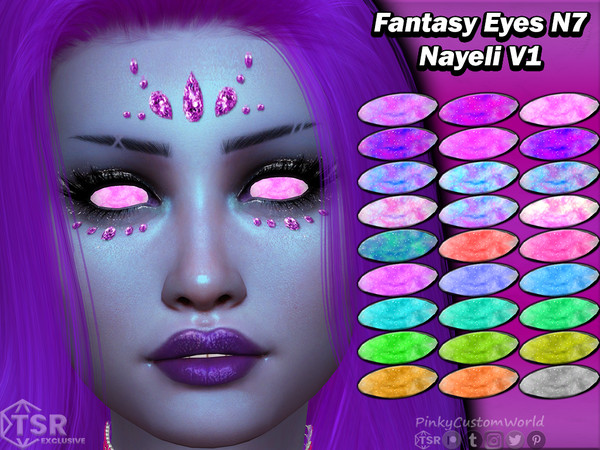 Sims 4 — Fantasy Eyes N7 - Nayeli V1 by PinkyCustomWorld — Cute fantasy eyes inspired by space in lots of different