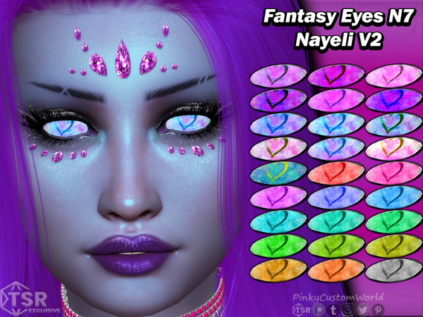 Sims 4 — Fantasy Eyes N7 - Nayeli V2 by PinkyCustomWorld — Cute fantasy eyes inspired by space in lots of different