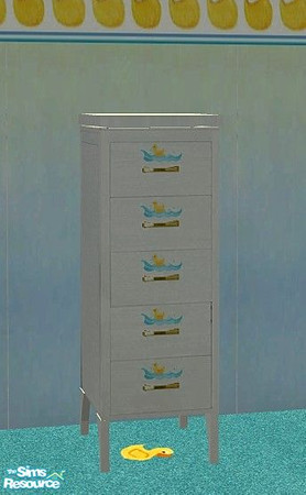 Sims 2 — Just Ducky Nursery - Nightstand by Riverwillows — A cute nursery complete with bath alcove, with a rubber ducky