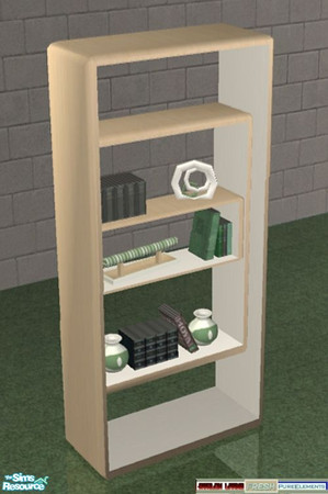 Sims 2 — Avalon Living - Fresh - Bookcase by SaeraMaples — A \"Fresh\" recolor for the Avalon Living set.