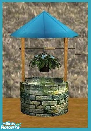 Sims 2 — Flower Shop Miniature Wishing Well by cat3cm — A miniature wishing well bursting with flowers that is just the