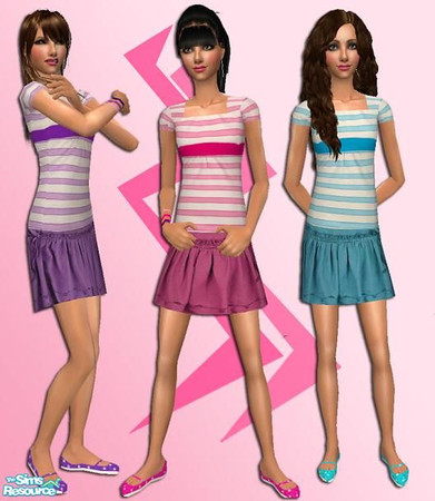 Sims 2 — Stripez by pretty_baby — a set of 3 outfits for teenies. same outfit. different colour. no mesh is needed. i