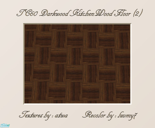 Sims 2 — TC60 Darkwood Kitchen Set -  Wood Floor (2) by luvmy7 — A very nice wood floor. Recolored using atwa\'s