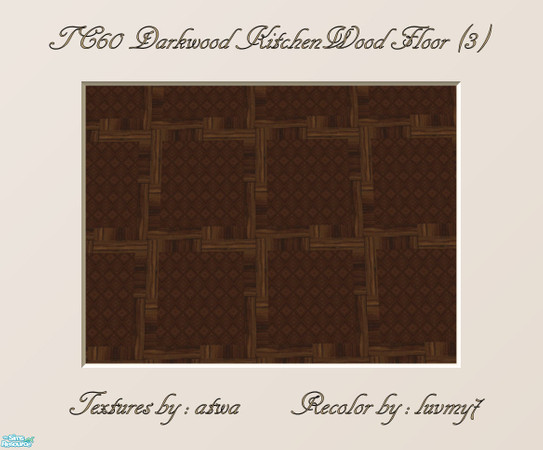 Sims 2 — TC60 Darkwood Kitchen Set - Wood Floor (3) by luvmy7 — A very nice wood floor. Recolored using atwa\'s wonderful