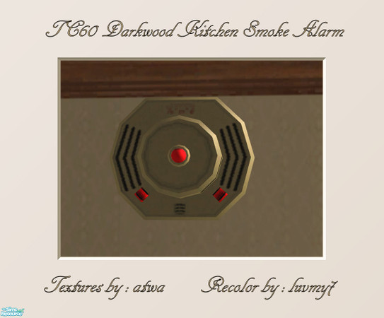 Sims 2 — TC60 Darkwood Kitchen Set -  Smoke Alarm by luvmy7 — A very nice smoke alarm. Recolored using atwa\'s wonderful