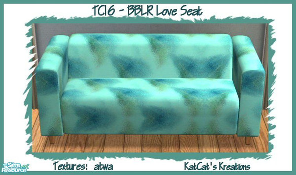 Sims 2 — TC16 - BBLR Love Seat by KatCat — Recolor of the \"Satinistics Love Seat\" from the base game using