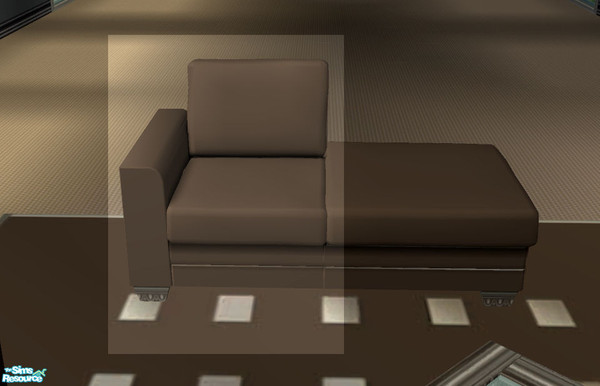 Sims 2 — Chic Chocolate Living - Sofa Plain by H3wwy —  A stylish living room in warm chocolate tones with metal accents.