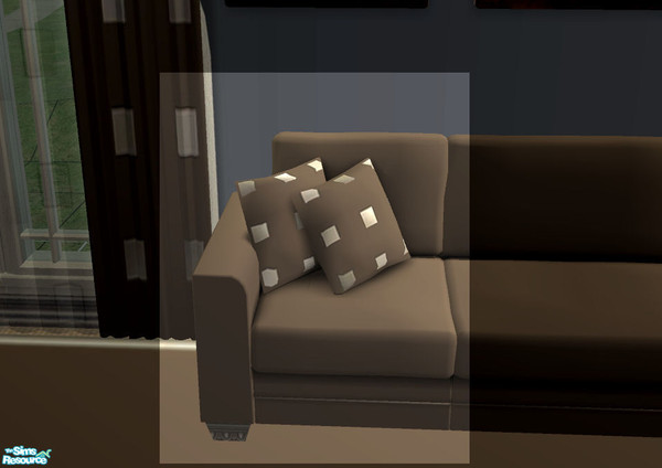 Sims 2 — Chic Chocolate Living - Sofa With Cushions by H3wwy —  A stylish living room in warm chocolate tones with metal