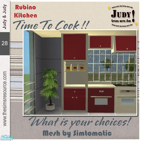 Sims 2 — Judy Rubino Kitchen - TallCounter Shelf by judyhugsnoopy — Recolor of Simtomatic Simple Kitchen Set. You must