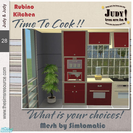 Sims 2 — Judy Rubino Kitchen - TallCounter App by judyhugsnoopy — Recolor of Simtomatic Simple Kitchen Set. You must need