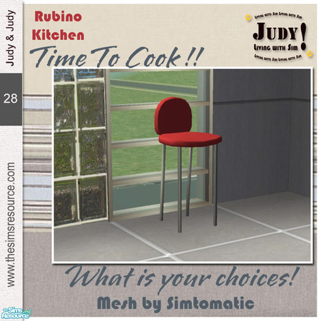 Sims 2 — Judy Rubino Kitchen - Island Stool 1 by judyhugsnoopy — Recolor of Simtomatic Simple Kitchen Set. You must need