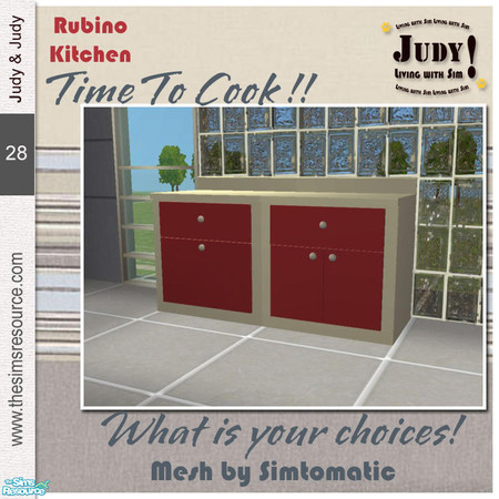 Sims 2 — Judy Rubino Kitchen - Counter by judyhugsnoopy — Recolor of Simtomatic Simple Kitchen Set. You must need to