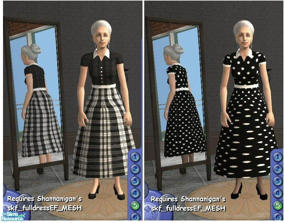 Sims 2 — Lucy Set 2 by Jron — Two dresses for your Elderly Sims, based on dresses I saw on "I Love Lucy" These