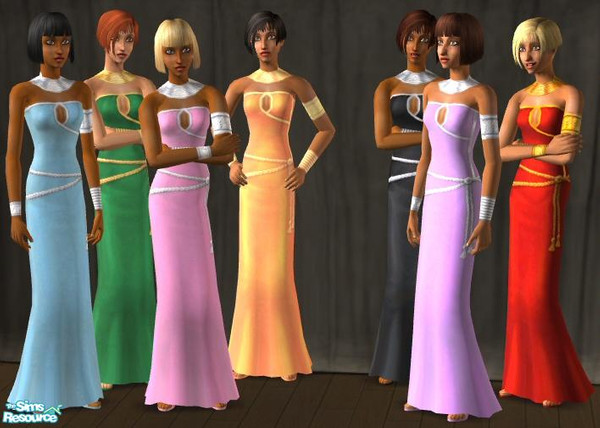 Sims 2 — Teen Egyptian-style Glamour by BastDawn — This is the same dress I created for adults put onto a teen dress from