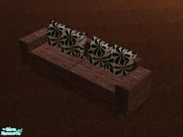 Sims 2 — Jari Living Room - sofa and armchair by alexpilgrim68 — Panda Moaneeum sofa/armchair in brown wool chenille with