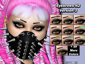 Sims 4 — Eyebrows N2 - Version 3 by PinkyCustomWorld — Goth inspired eyeliner drawn eyebrows with a cute heart detail.