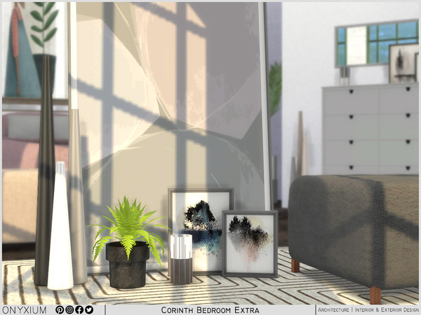 Sims 4 — Corinth Bedroom Extra by Onyxium — Onyxium@TSR Design Workshop Bedroom Collection | Belong To The 2023 Year