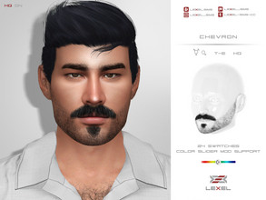 Sims 4 — Chevron (facial hair) by LEXEL_s — - 24 swatches - Teen trough elder - Male & T-male sims - HQ +