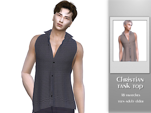 Sims 4 — Christian Tank Top by KyoukoAya — "Christian" Tank Top Male 28 swatches :)
