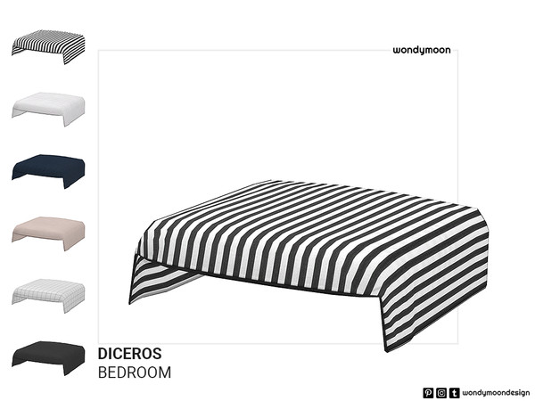 Sims 4 — Diceros Bed Blanket by wondymoon — Diceros Bedroom - Bed Blanket Wondymoon Sims 4 Creations | 2023