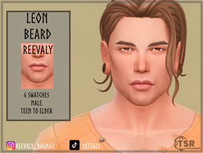 Sims 4 — Leon Beard by Reevaly — 4 Swatches. Teen to Elder. Male. Base Game compatible.