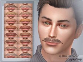 Sims 4 — Ulrich Mustache [HQ] by Benevita — Ulrich Mustache HQ Mod Compatible 16 Swatches For Female (Teen to Elder) I