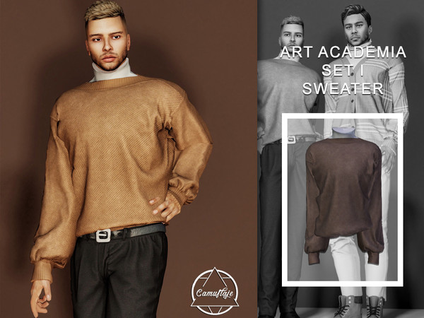Sims 4 — [PATREON] Art Academia Set I - Sweater *Early Access* by Camuflaje — * New mesh * Compatible with the base game
