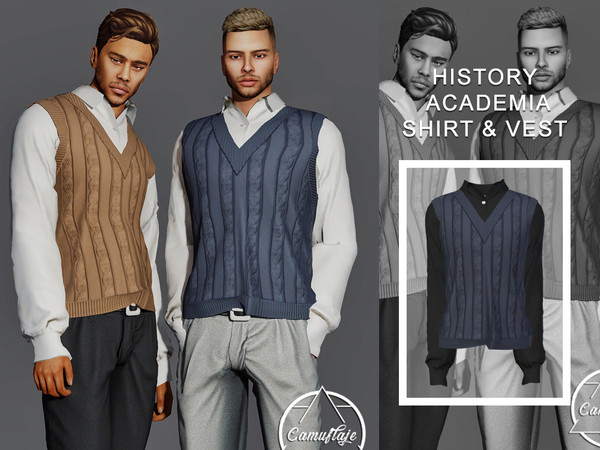 Sims 4 — [PATREON] History Academia - Shirt & Vest *Early Access* by Camuflaje — * New mesh * Compatible with the