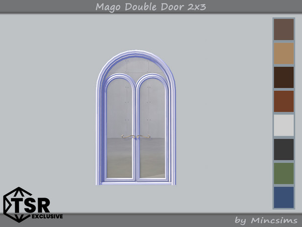 Sims 4 — Mago Double Door 2x3 by Mincsims — Basegame Compatible 8 swatches