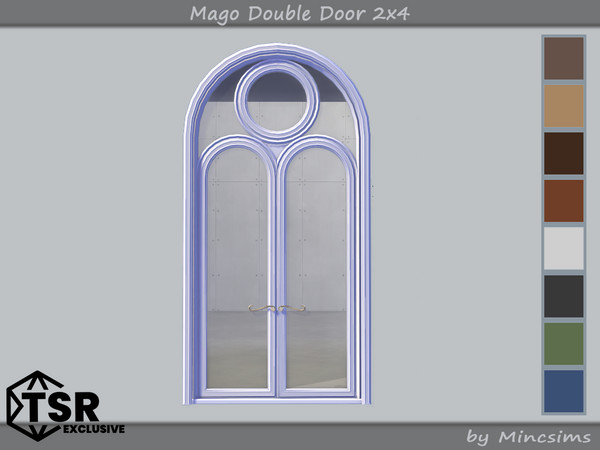 Sims 4 — Mago Double Door 2x4 by Mincsims — Basegame Compatible 8 swatches