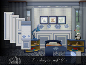Sims 4 — Paneling in cadet blue by Emerald — Add interesting and elegance to your rooms.