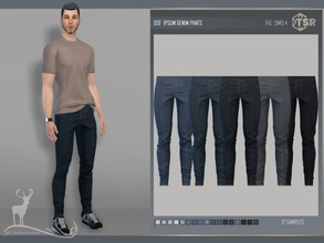 Sims 4 — IPSUM DENIM PANTS by DanSimsFantasy — Long denim trousers, appropriate to wear with low-neck shoes Samples: 17