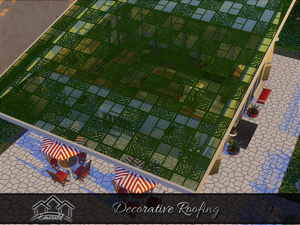 Sims 4 — Decorative Roof_4 by Emerald — Natural daylight decorative glass.
