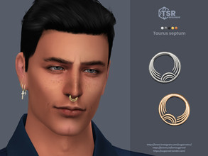 Sims 4 — Taurus septum by sugar_owl — Metal septum piercing for male and female sims. 5 swatches. Teen - Adult - Elder.