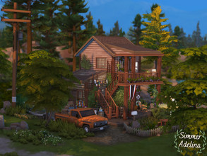 Sims 4 — Little Fishing Nook  by simmer_adelaina — A cozy hideaway nestled by nature is a small home for up to three