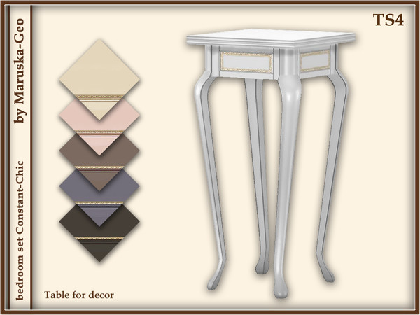 Sims 4 — [bedroom Constant-Chic] table for decor by Maruska-Geo — table for decor - 6 colors