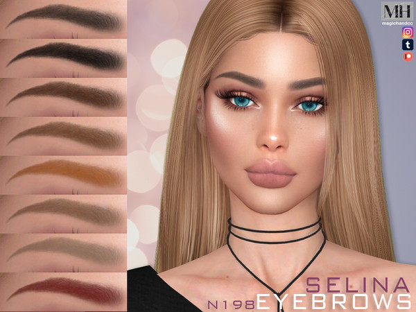 Sims 4 — [Patreon] Selina Eyebrows N198 by MagicHand — Aesthetic eyebrows in 13 colors - HQ Compatible. Preview - CAS