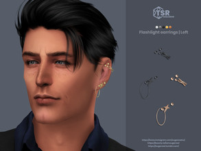 Sims 4 — Flashlight male earrings | Left by sugar_owl — Metal small hoop earrings with piercing for male sims. 5