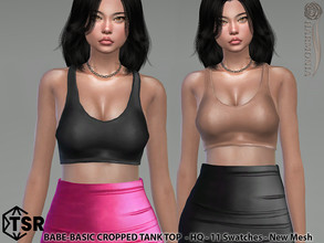Sims 4 — Babe Basic Cropped Tank Top by Harmonia — New Mesh 11 Swatches HQ Please do not use my textures. Please do not