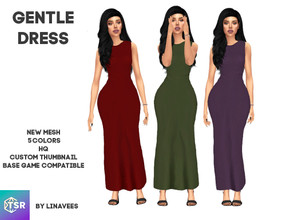 Sims 4 — SELENA - GENTLE DRESS by linavees — New Mesh 5 colors Custom thumbnail Base game compatible Happy simming!