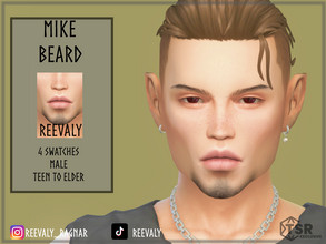 Sims 4 — Mike Beard by Reevaly — 4 Swatches. Teen to Elder. Male. Base Game compatible.