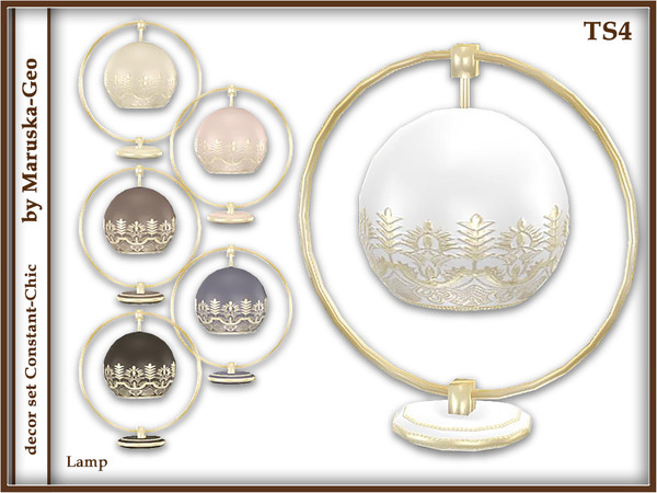 Sims 4 — M-Geo [decor Constant-Chic] lamp by Maruska-Geo — lamp - 6 colors