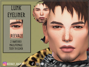 Sims 4 — Lunk Eyeliner by Reevaly — 2 Swatches. Teen to Elder. Male and Female. Base Game compatible. Please do not